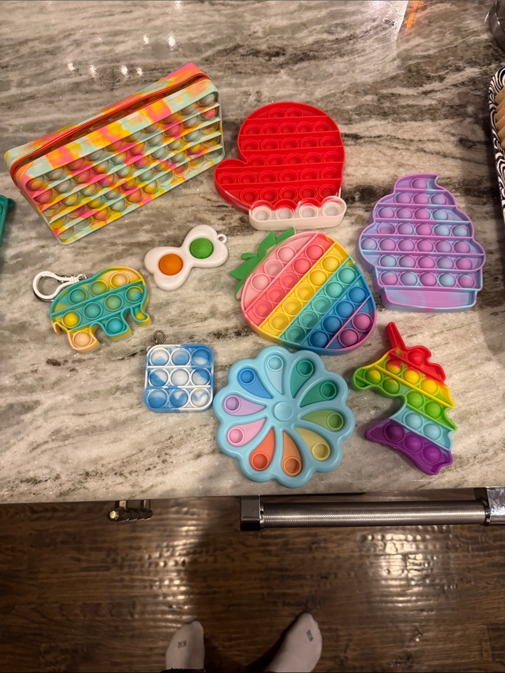 Assorted Rainbow Silicone Pop-It Fidget Toy Bundle - Multicolor
